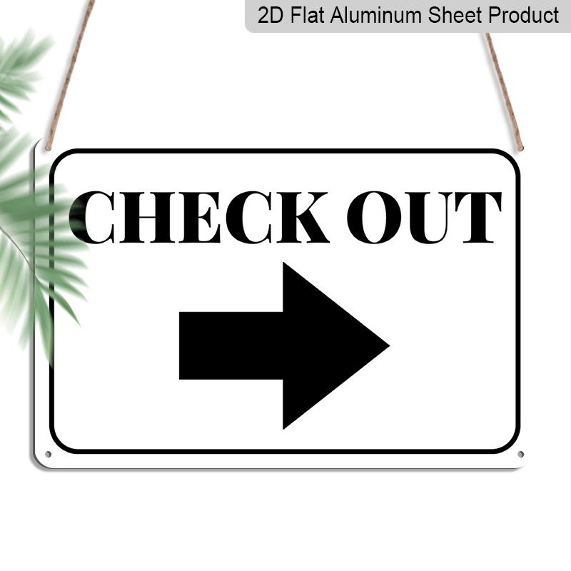 

2D Flat, 1pc Check Out Right Arrow Metal Tin Sign, Aluminum Signboard, Suitable for Indoor/Outdoor Use in Retail Stores, Restaurants, Offices, Home 20*30cm