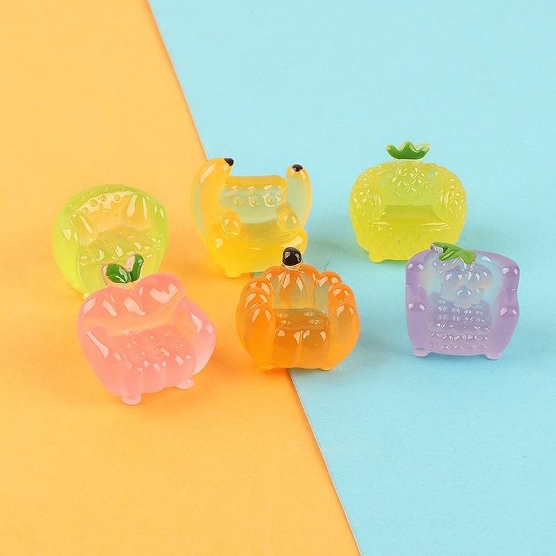 

10 шт. светящиеся мини-фруктовые диванные миниатюры светятся в темноте орнамент Diy сказочный сад украшение для кукольного домика мох Террариум микропейзаж 2.1x2.4cm разноцветный