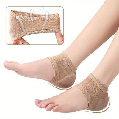 Gel Silicone Heel Protector Sleeve Heel Pads Heel Cups Plantar Fasciitis Support Feet Care Skin Repair Cushion Half-yard Socks