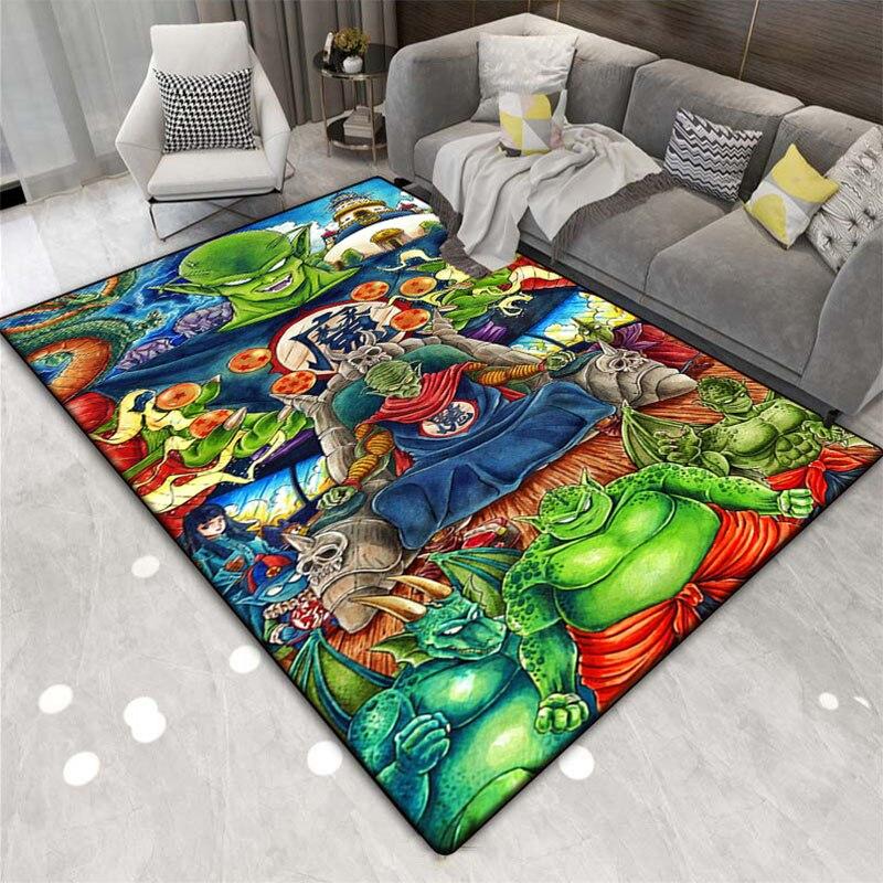 Multi Functional Cartoon Flannel Soft Home Living Room Japanese Cartoon Game Bathroom Kitchen Doormat Anti-skid Carpet.