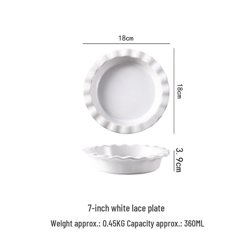 Deou Starlight White Wavy Edge Ceramic Plate