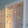 9pcs Hanging Artificial Flower Curtain Colorful Flowers Room Decorative Curtain  Bedroom Decoration