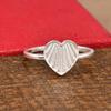 Heart Ring 925 Sterling Silver, Minimalist Heart Band Ring, Dainty Love Ring, Textured Heart Jewelry, Stackable Ring Gift for Her