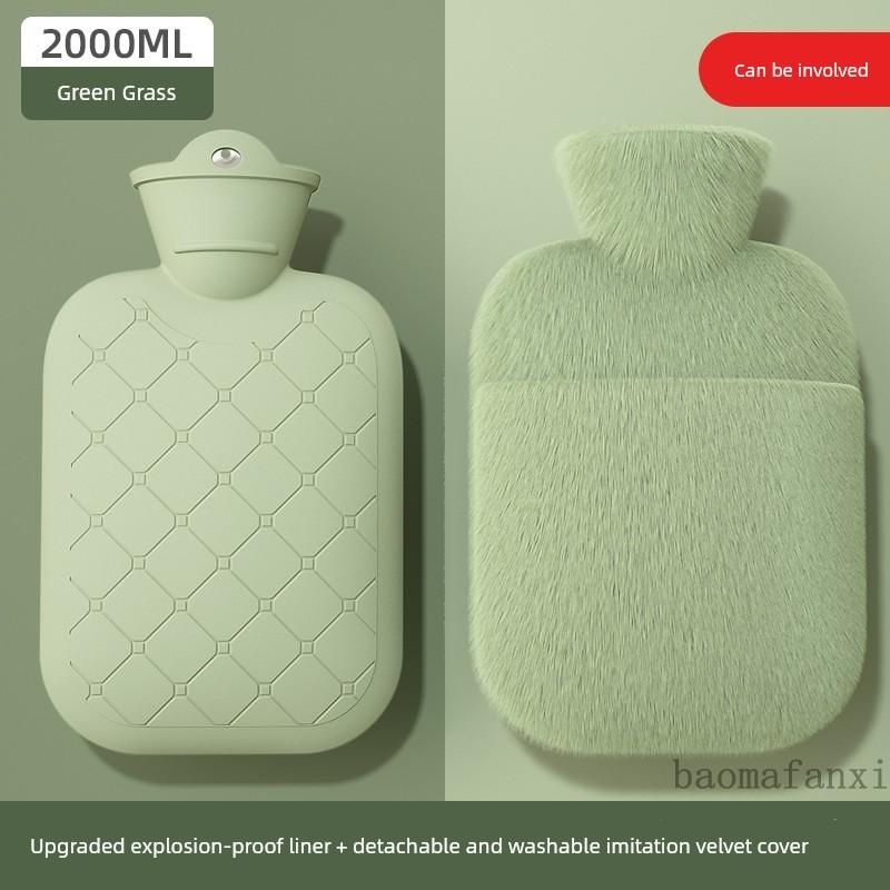 Hot Water Bottle for Warming, Plush Hot Water Bag for Stomach, Bed, and Hand Warming, Explosion-Proof, Suitable for Female Students and Menstrual