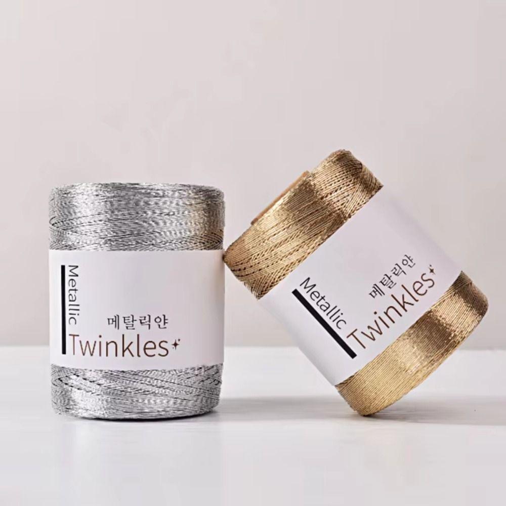 Sparkling Metallic Thread Colourful Solid Color Hand Knitted Yarn Sequin Handmade Flash Core Yarn Christmas Decoration Line