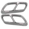 Mercedes-Benz C-Class Stainless Steel Exhaust Tip Frame (4-outlet, Black/Silver, 22 Models)