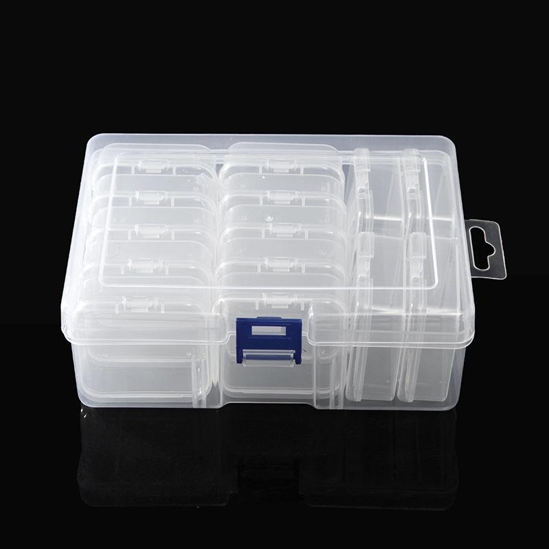 15-Grid Transparent Plastic Box, Loose Beads, Manicure Diamonds, Diy Jewelry Packing Box, Portable Multi-Functional Multi-Grid Storage Box
