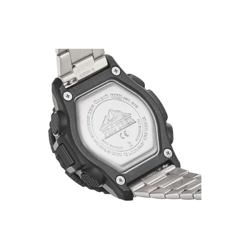 Casio PRO TREK Series-PRT Fashionable Outdoor Mountaineering Solar Powered Heat-Resistant Bluetooth Connected Dual Display Waterproof and PRT-B70T-7JF