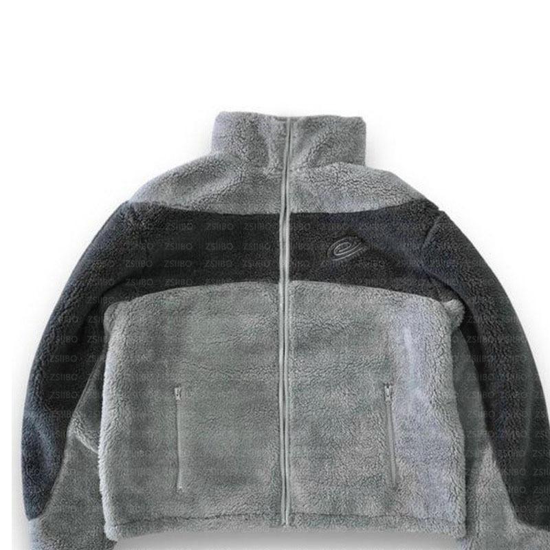 Европейская и американская осенне-зимняя теплая и модная повседневная уличная куртка на молнии с вышивкой и вставками для мужчин и женщин S серый 2490₽