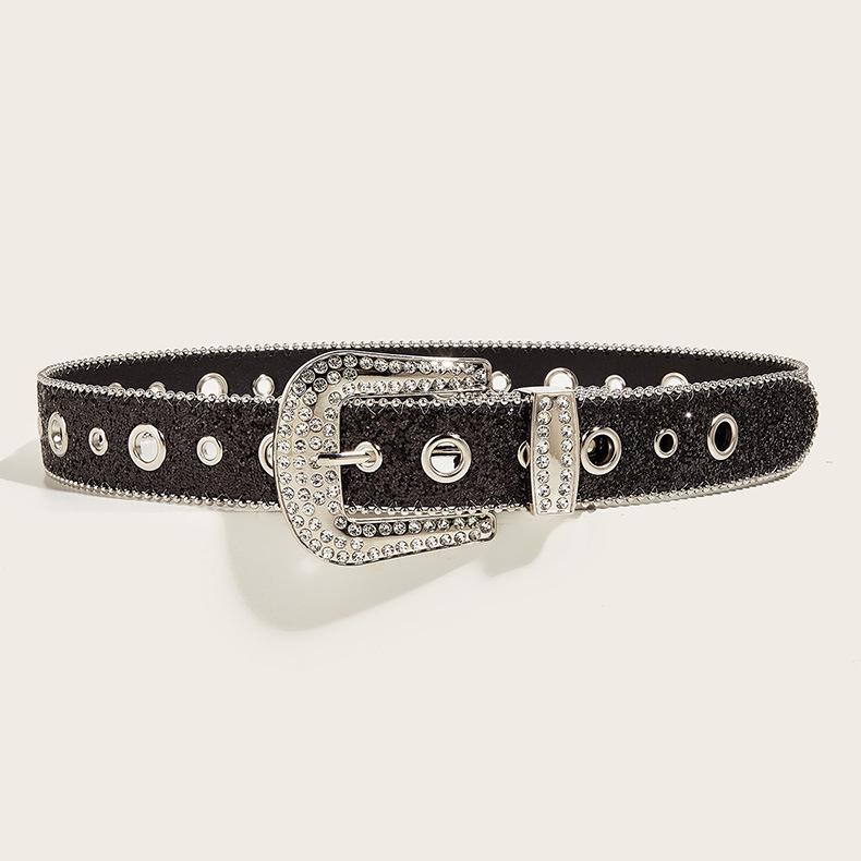 Rhinestone Studded Y2K Punk Belt - Versatile Women's Decoration for Jeans
