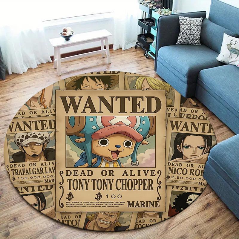 One Piece Art Round Area Rug Carpet Rug For Living Room Bedroom Sofa Playroom Decor Nonslip Floor Mat