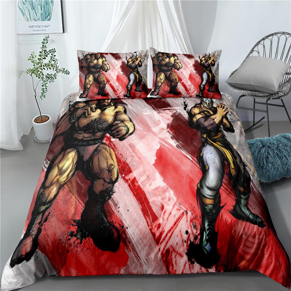 3D Digital Printing Quilt Set Three-Piece Game Cartoon