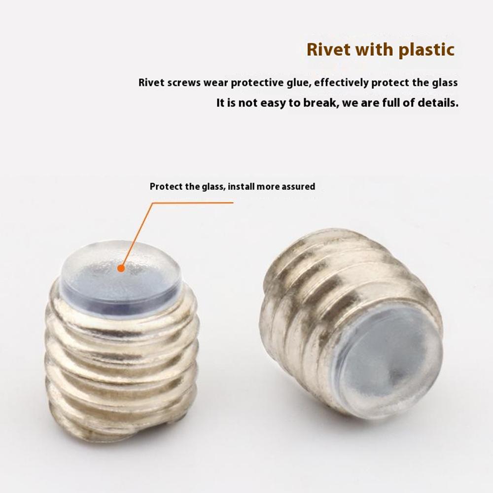 2Pcs 304 Stainless Steel Glass Clamp for 6-8mm Thickness Glass Shelf Bracket Semi-Circular Clamp