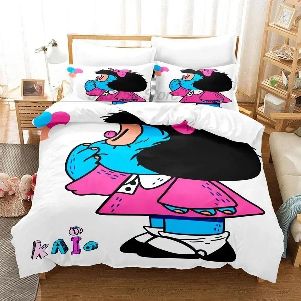 3D Pinting Anime Mafalda Printed Bed Set Duvet Cover Pillowcase Bedding Set Bed Linen Sheet Quilt Cover Full Queen King Size