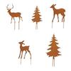 Outdoor Metal Reindeer Silhouette Christmas Decoration for Garden and Courtyard