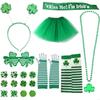 Adult Festival Gathering Costume Set Green Theme Party Wear Hat Necklace Charm X3UC
