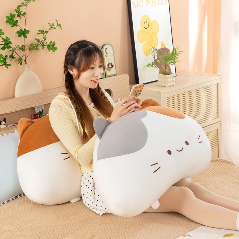 Plush Cat Pillow Large Long Body Office Nap Cushion Girls Gift For Restful Sleep