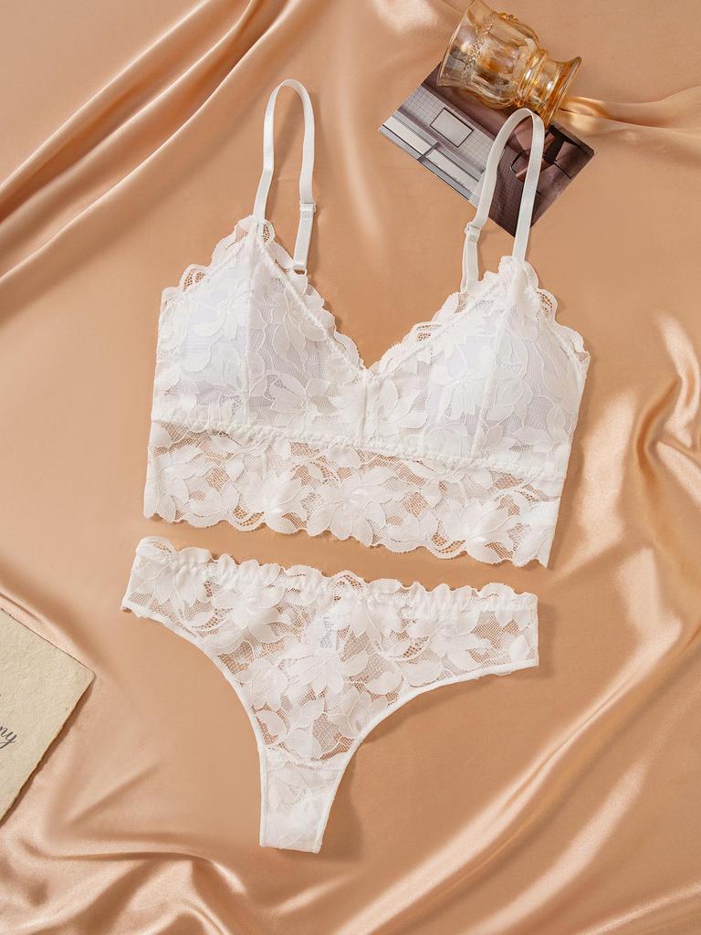 Plus Size Sexy Russian Lace Bra & Thong Set