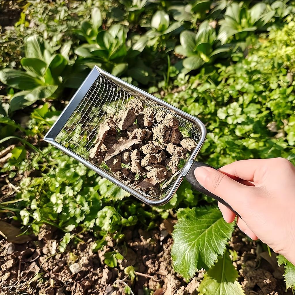 1/2pcs Stainless Steel Small Hole Filter Gardening Shovel Outdoor Beach Net Shovel Beach Vacation Shell Toy Game Soil Flipping Net Shovel