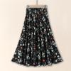 Ice Silk Floral Midi Skirt With Breathable Fabric For Middleaged Women Casual Wear