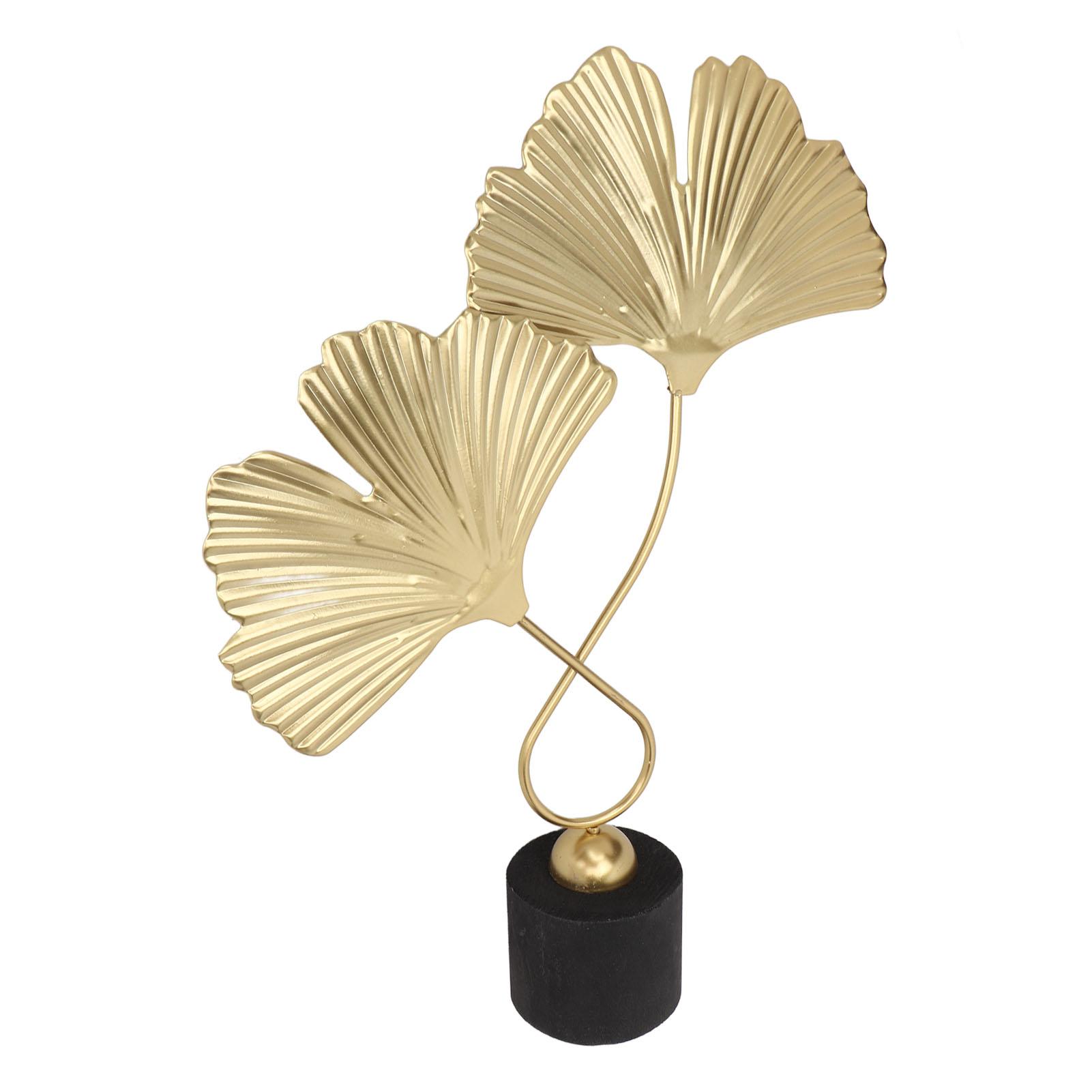 

Статуэтка Лист Двуглавая Форма Гинкго Золотистый Привлекательный Декоративный Металлический Композитный Деревянная Основа