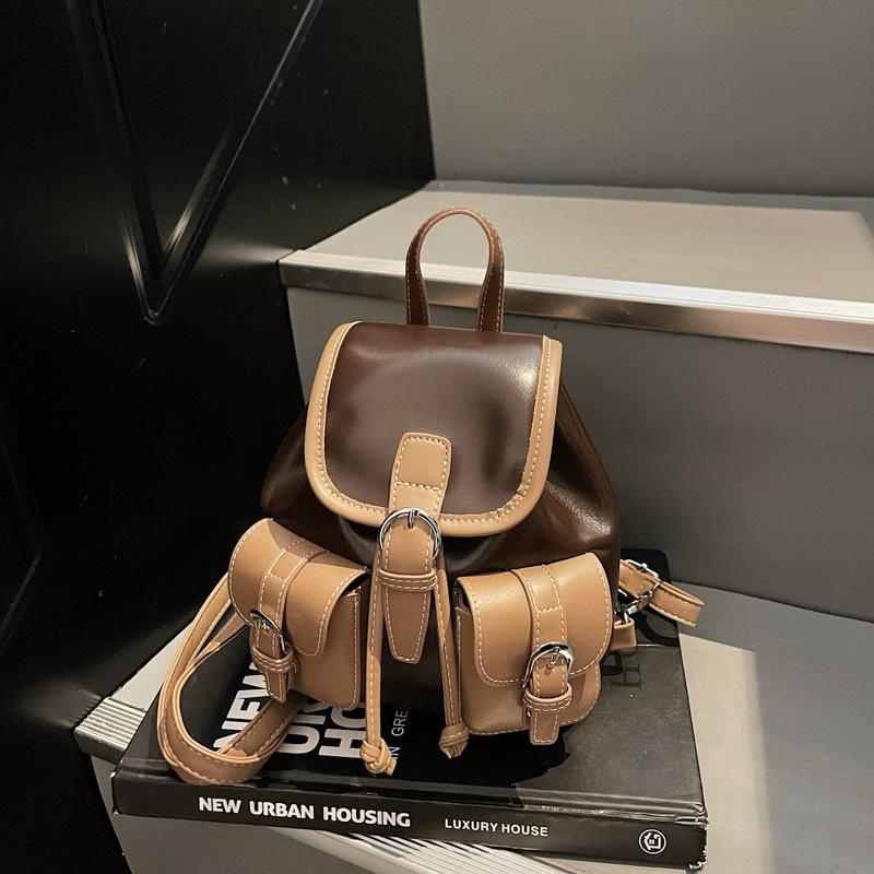 

Персонализированная новая сумка через плечо нишевая мода универсальный многофункциональный рюкзак милая трендовая сумка-мессенджер женская темно-коричневого