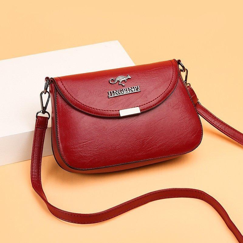 Women New Crossbody Bag Soft Leather Texture Shoulder Bag Fashion Mini Square Bag Middle-Aged Mom Mother-in-Law Shoulder Bag