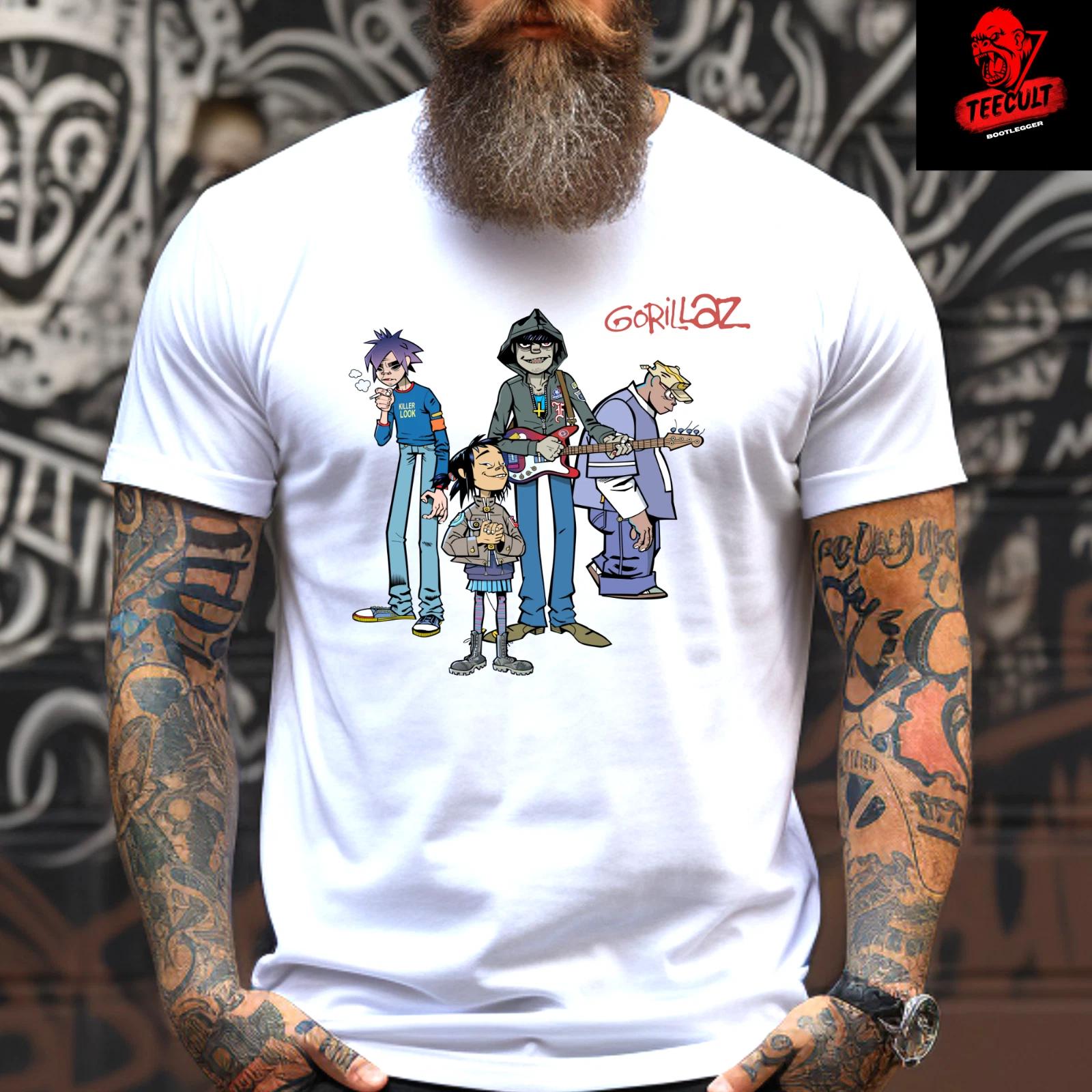 Men s and Women s T-shirts Gorillaz Indie Band Music Tee Unisex Heavy Cotton Unisex XXXL