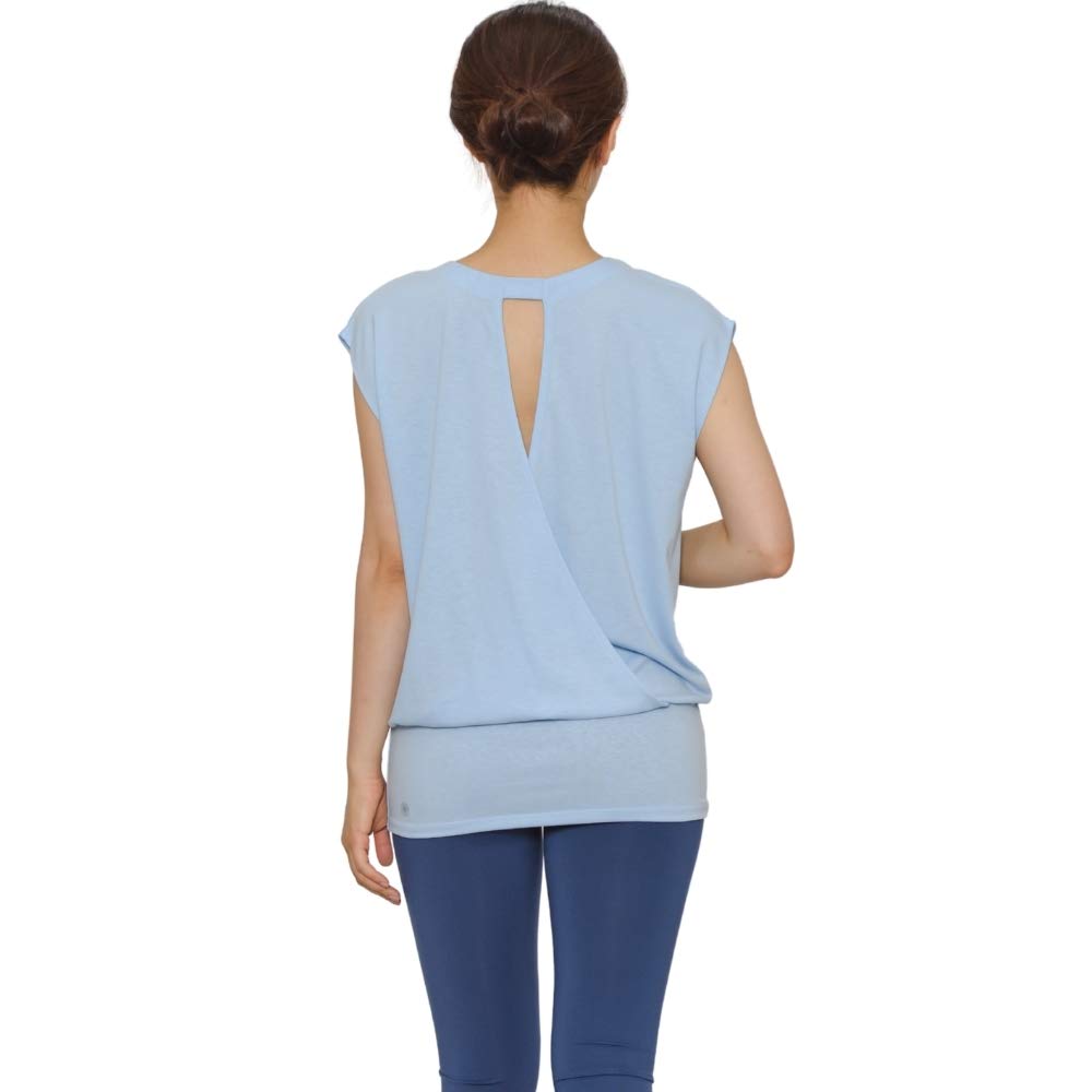 Machikaada Yoga Long Flattering Fit Women's Top, Length, (Sky, ML)