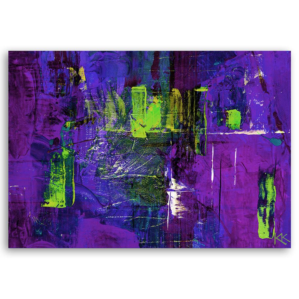 Canvas Print, Purple Abstraction Hand Painted
