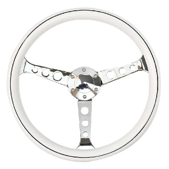 Tiypeor Universal Racing ABS Steering Wheel Sports 15 inch 380mm Golden Car Sports Wood Style ABS Steering Wheel 001-GZFXP090-06