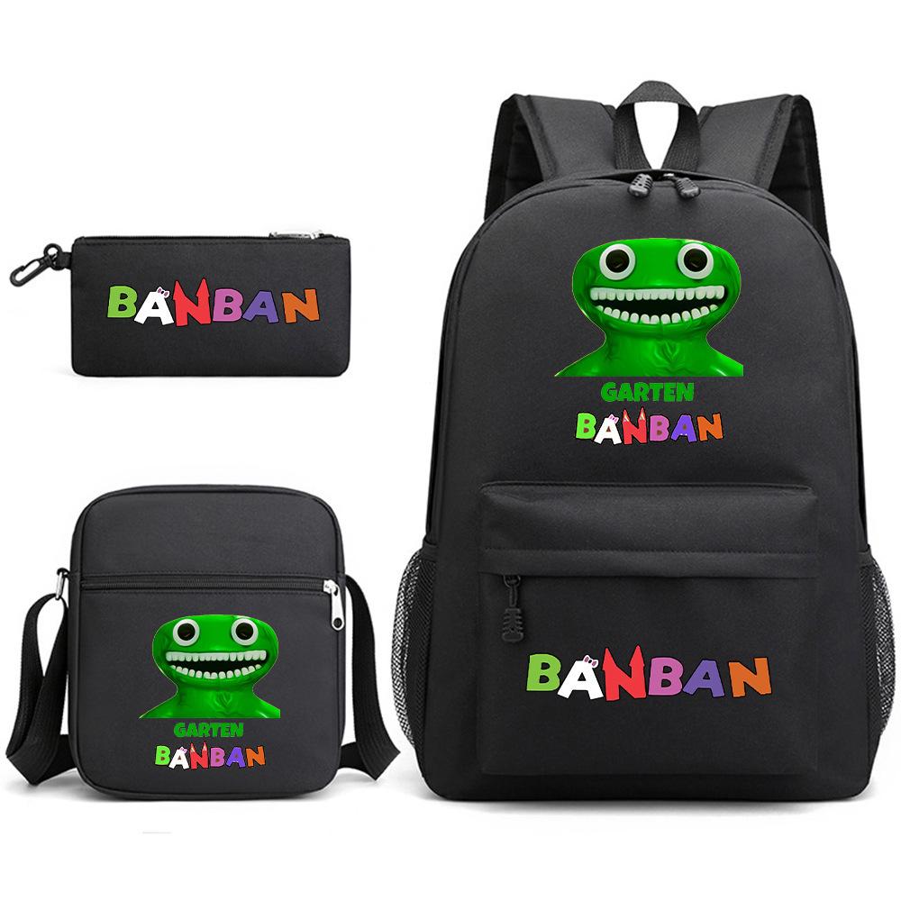 Three-piece Foreign Trade Schoolbag Casual Canvas Backpack Male and Female Students Backpack Printing