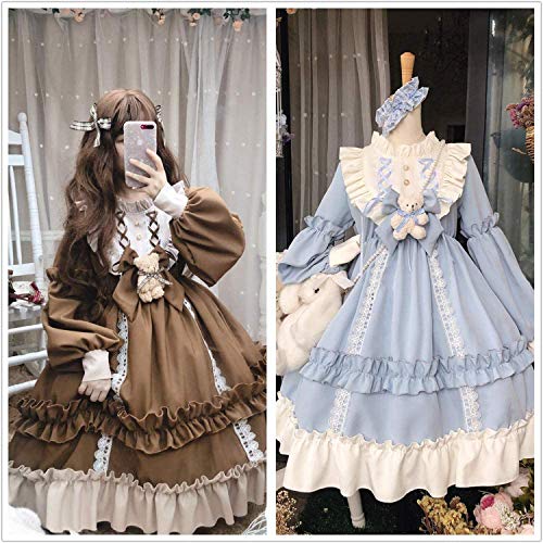 Hosaku Co., Ltd. Long Sleeve Lolita Dress, Cosplay, Gothic Lolita, Mori Girl, Cute Girls, Ruffled, Ladylike, Everyday Wear, Christmas, Halloween, Cost
