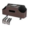 Car Back Seat Organizer with 2 Drink Cup Holder And Tissue Box Waterproof Faux Leather Car Storage Rack