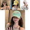 Beautiful Floral Embroidered Yellow Letter Baseball Cap For Women Stylish Soft Top