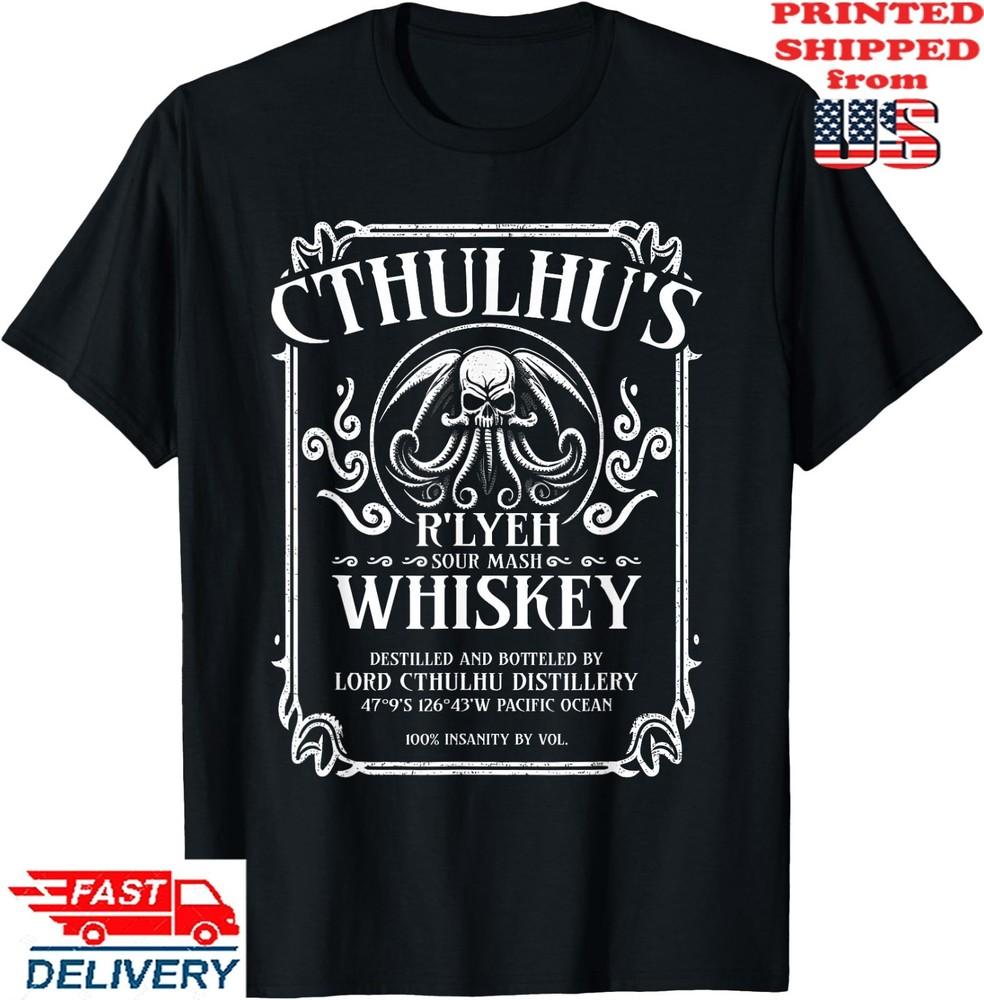 Cthulhu Whiskey Label, Funny Cosmic Horror Cthulhu T-Shirt, Unisex Tee Unisex T-Shirt L