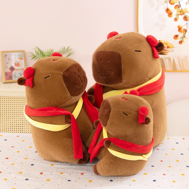 Miantian Ling Nezha Capybara Plush Toy Qiankun Circle Kapibara Doll Throw Pillow Nezha Capybara Doll Doll