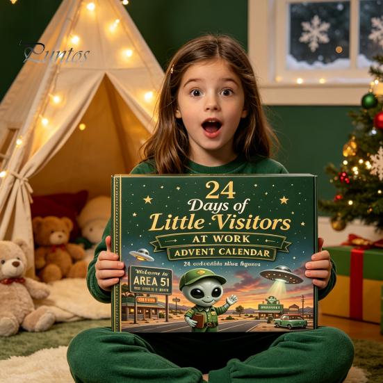 Holiday Countdown Ornament Box 2026 Spirit Advent Calendar, 24-Day Mini Figure Set, Elf Alien Festive Home Decor Ornaments Fairy Christmas Collection,