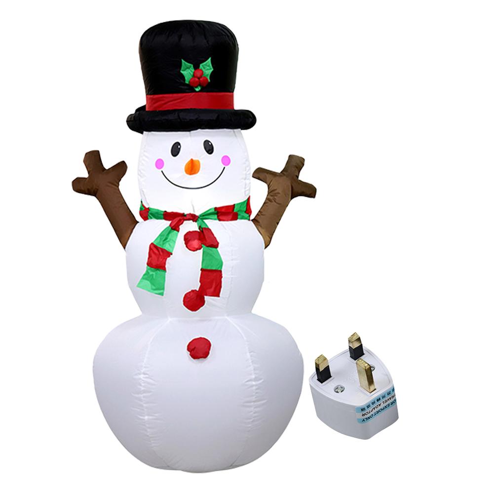 LED Inflatable Cute Air Blown Up Toy Illuminated Santa Claus Ornament Lighted Giant Model Ornament for Xmas Garden Party Decor