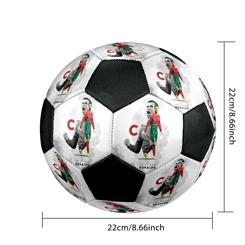 1 PZ Cristiano Ronaldo Dimensione del bordo 5 pallone da calcio PrahaPallone da calcio indoor Colorato Per tutte le età Cucito a macchina PVC Pronto per la competizione Resistente Alto rimbalzo