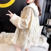 Women's Two-Piece Hooded Knit Cardigan Sweater Coat Autumn Fall Loose Lazy Style Long Sleeve