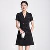 Trefloman Women's Double-Breasted Short-Sleeve Blazer Dress
