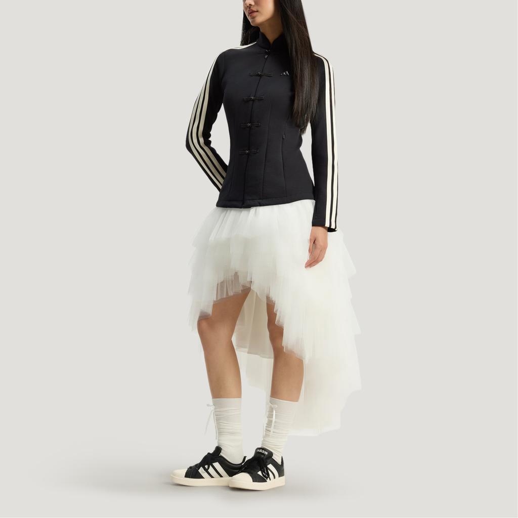 Adidas FW25 Samuel Gui Yang Mitgestaltete Spacer Jacke im lässigen Streifen-Sportstil im neuen chinesischen Stil für Damen HY2130