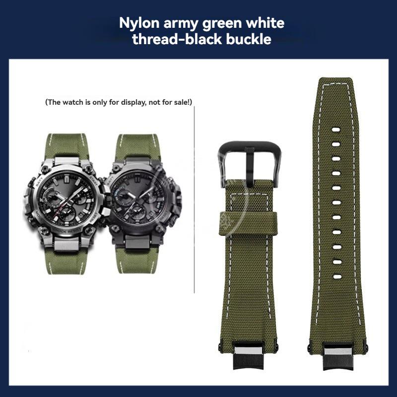 Modified Quick Release Leather Belt Nylon Strap For Casio G-SHOCK 5672 MTG-B3000 Italian leather Watchband Bracelet Accessories