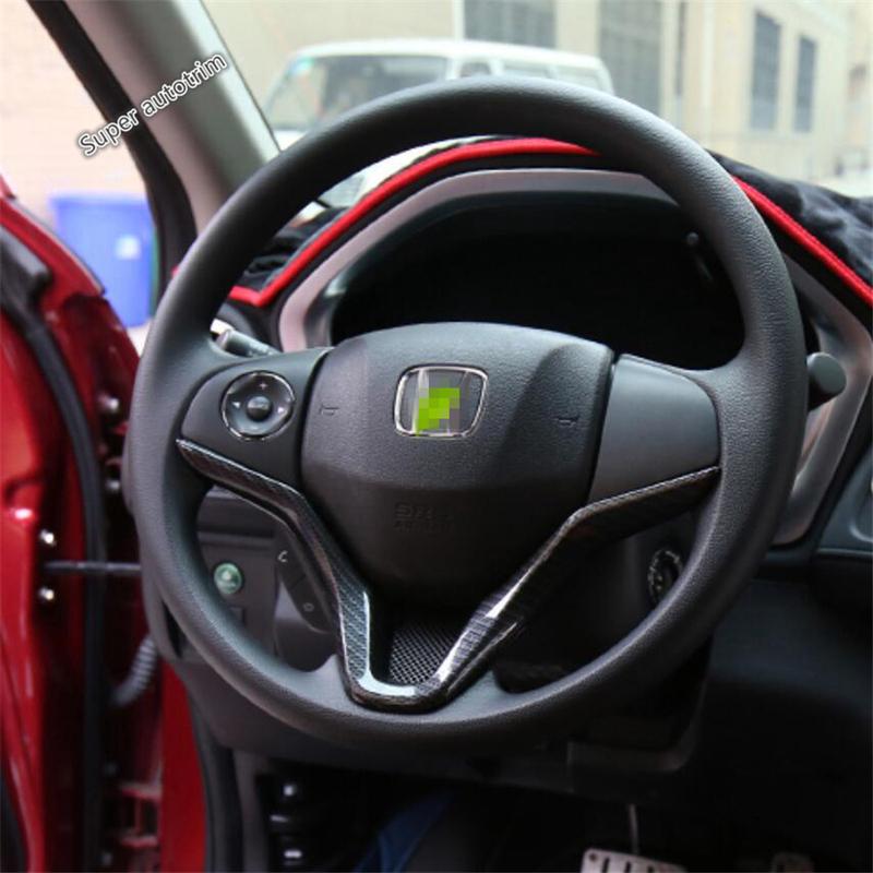 Car Door Loudspeaker / Window Rise Lift Down Control Decor Cover Trim Carbon Fiber Accessories For Honda Vezel HR-V 2014 -