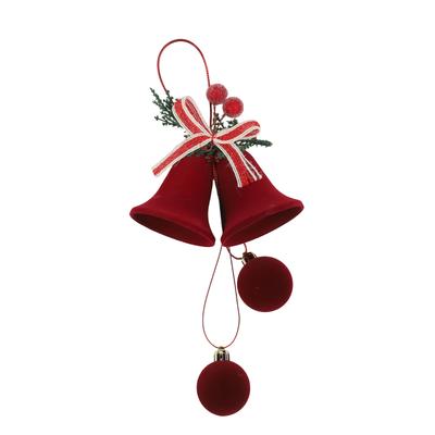 Diy Velvet Plush Flocked Christmas Bell Ornaments for Tree Burgundy Color Holiday Decorations for Seasonal Projects