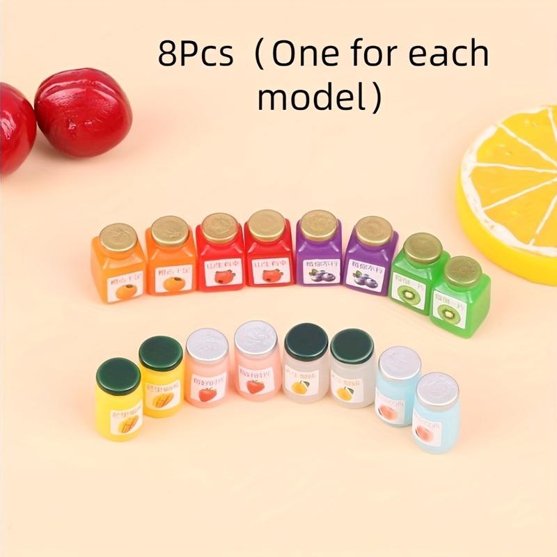 1:12 Miniature Drink Bottles Dollhouse Fruit Sauce Kitchen Food Model DIY Toy Doll House Accessories Play Tiny Food Toy
