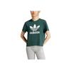 Adidas Originals Adicolor Trefoil Comfortable Crew Neck Short Sleeve T-Shirt Women Tops Mineral-Green IY4687
