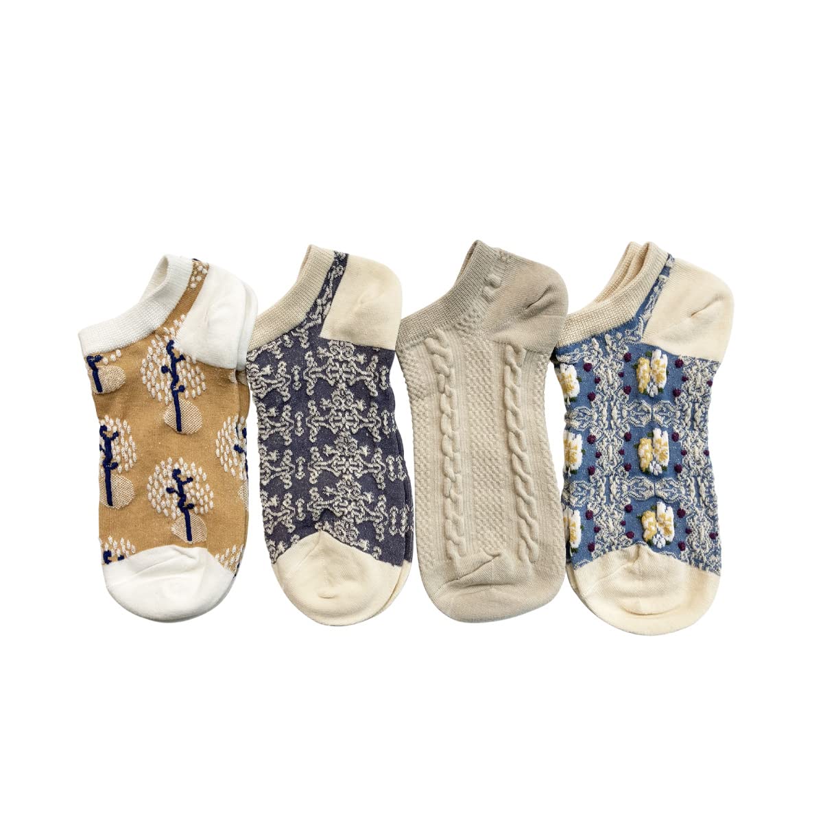 

Jiang Vintage 4 Pair For [jiang] Women s Socks, Pattern, Set, Socks, Cool, Stylish, Colorful, Adults, Cute, Spring/Summer