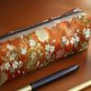 Vintage Gold Stamping Embroidery Pencil Bag Large Capacity Pencilcase Pencil Pouch Cosmetic Bag Student Stationery